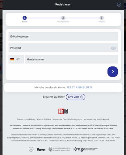 BildBet Registration